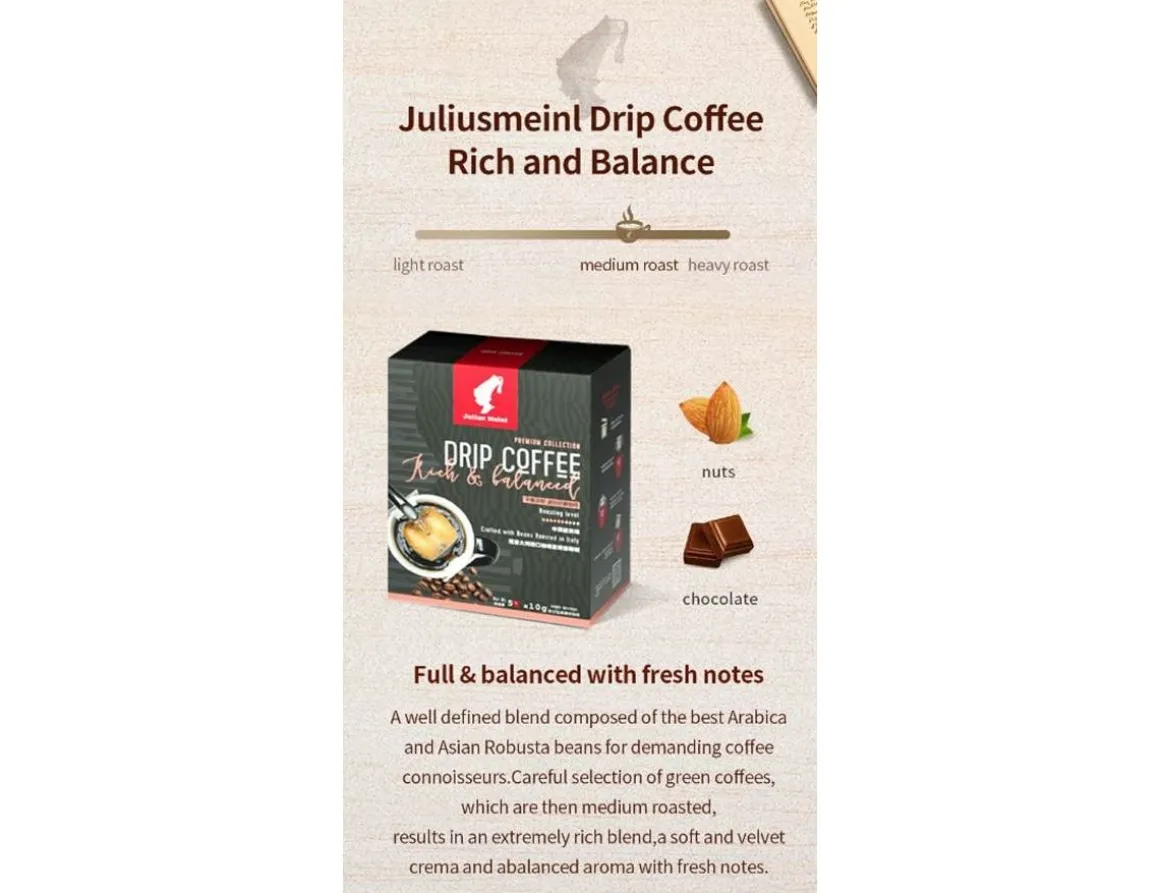 Julius Meinl Beliebte Kaffees|French Press>Drip Coffee Rich and Balanced 5x10g
